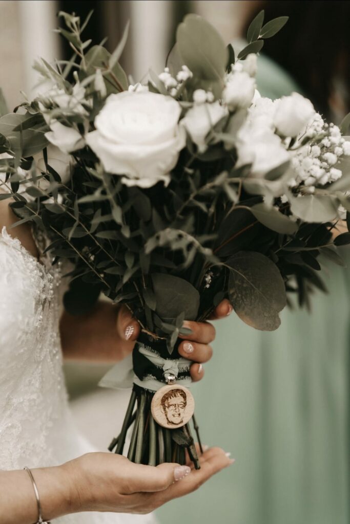 Portrait bouquet mariage personnalisé - J&A Evenementiel 62